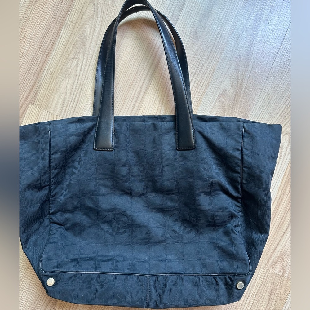Authentic Chanel medium sized nylon tote bag